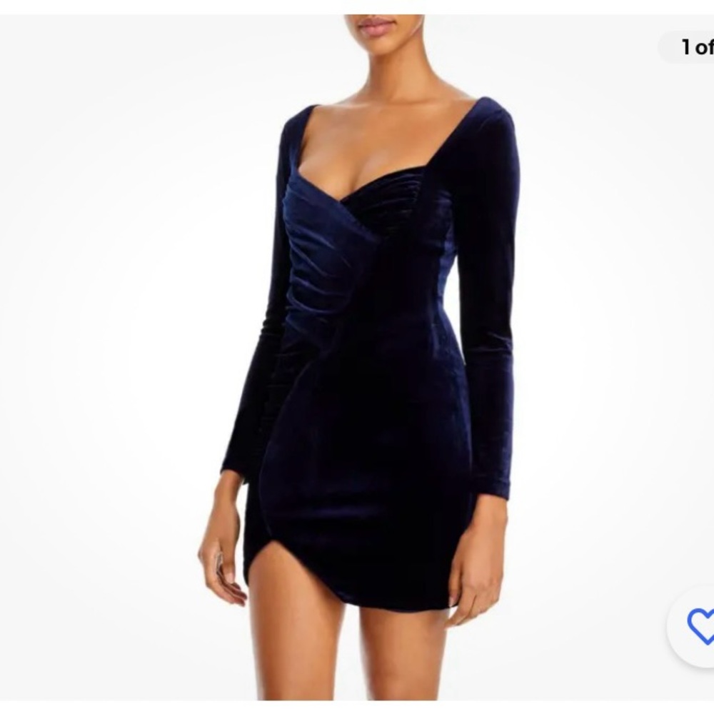 NWT Navy Bardot womens Xena cocktail dress Mini Velvet